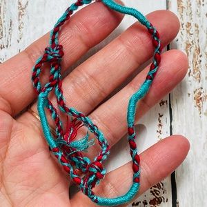 Teal and Purple Macrame Wrapped Bracelet (Free w/ Bundle)
